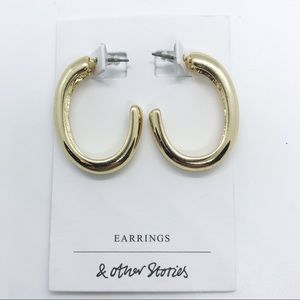 & Other Stories Gold Thick Hoop Earrings